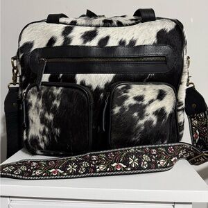 Hair calf leather satchel Brand New